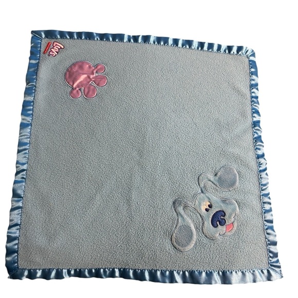 VTG Luvs Blues Clue Lovey Blanket Fleece Satin Blanket Baby Infant Retro Sooth - Picture 1 of 4